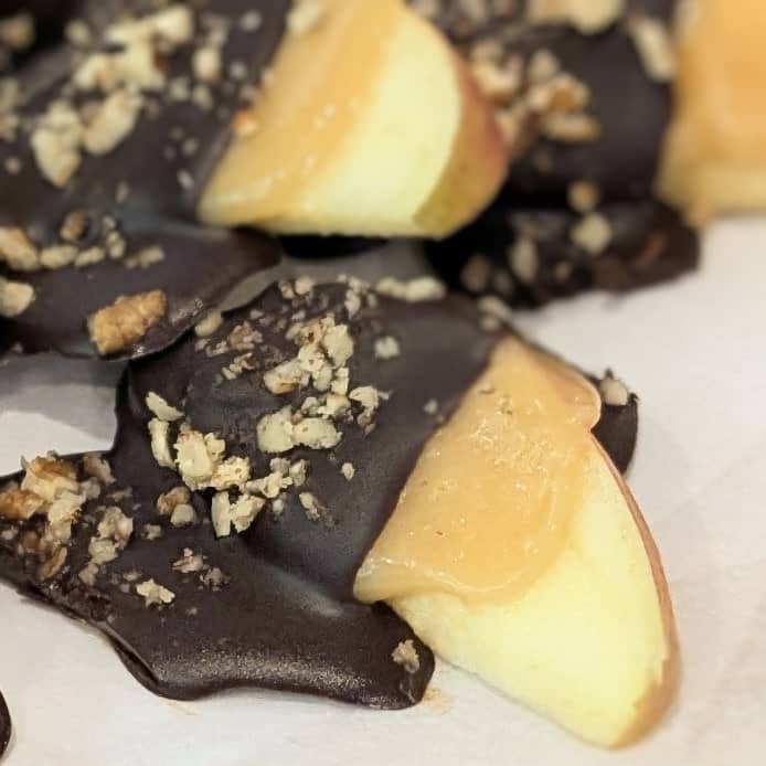 Chocolate Covered Caramel Apple Slices