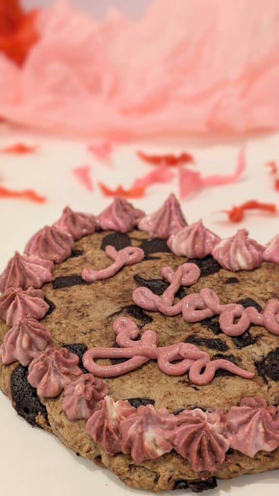 Image of Giant Heart Shaped Chocolate Chip Cookie