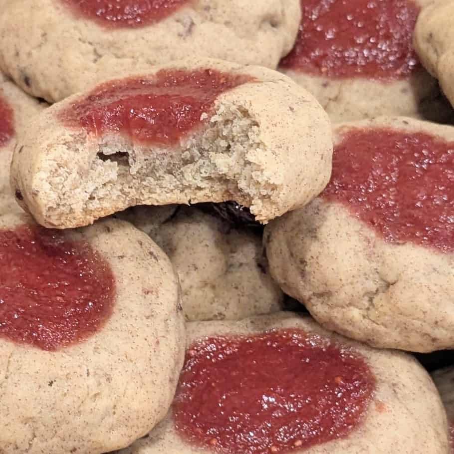 Strawberry Jam Thumbprint Cookies