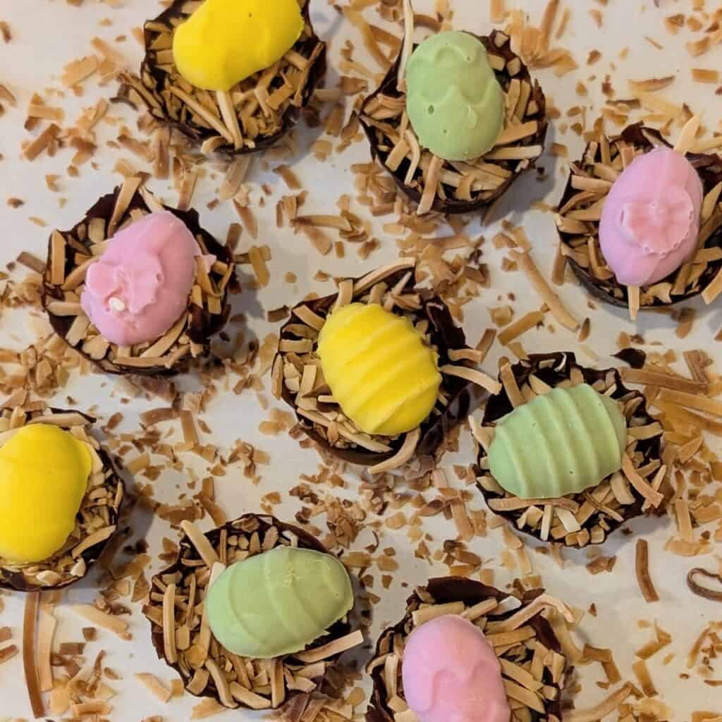 Chocolate Easter Egg Nests