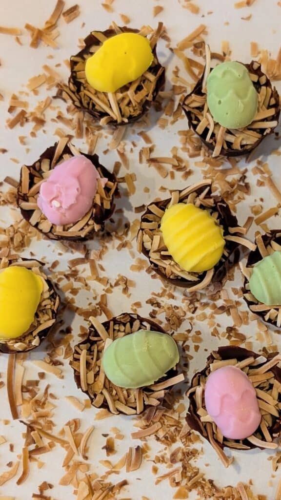 Chocolate Easter Egg Nests
