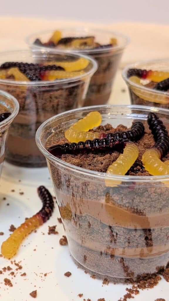 Halloween Dirt and Worms Cups