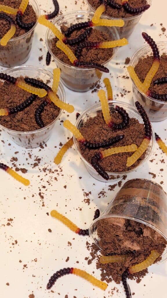 Halloween Dirt Worm Cups