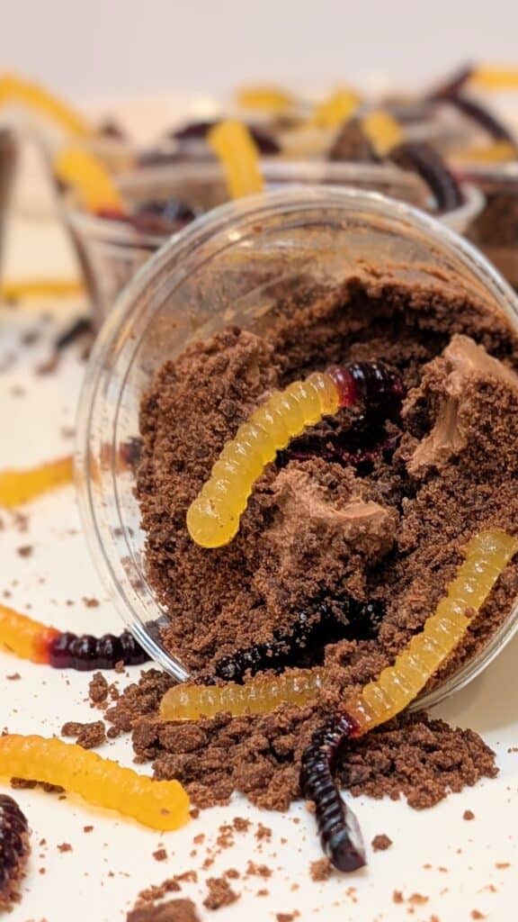 Halloween Dirt and Worms Cups for Kids
